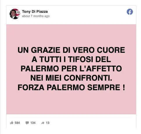 Tony di Piazza quit but still thinks Palermo