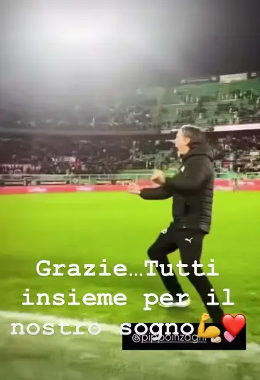 Palermo, Inzaghi thanks the fans on Instagram: "All together for our...