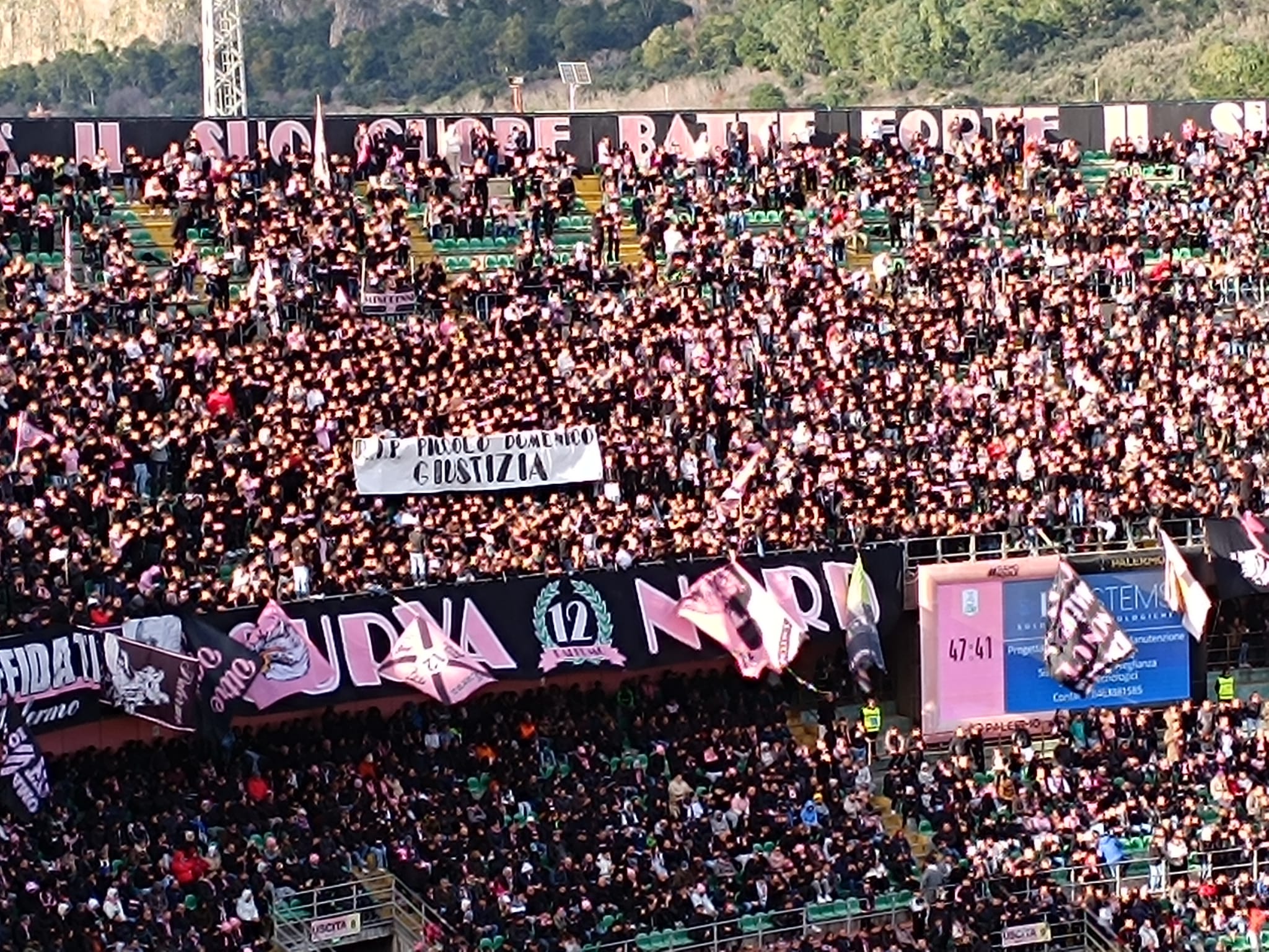Palermo-Südtirol, banner in Curva Nord for little Domenico: «Justice»
