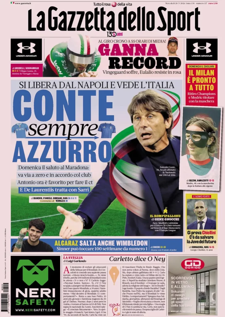 The front pages of the sports newspapers: Milan ready for anything...
