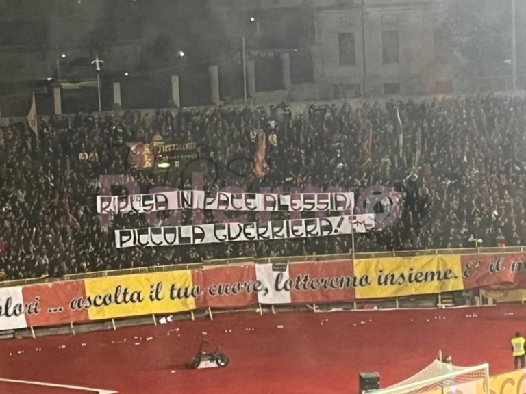 PHOTO – Catanzaro, the Giallorossi fans' banner for Alessia