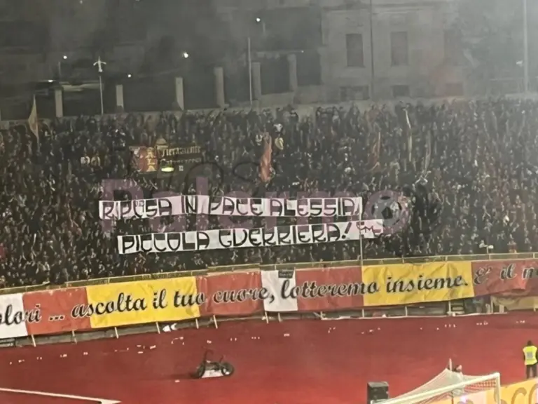 PHOTO – Catanzaro, the Giallorossi fans' banner for Alessia