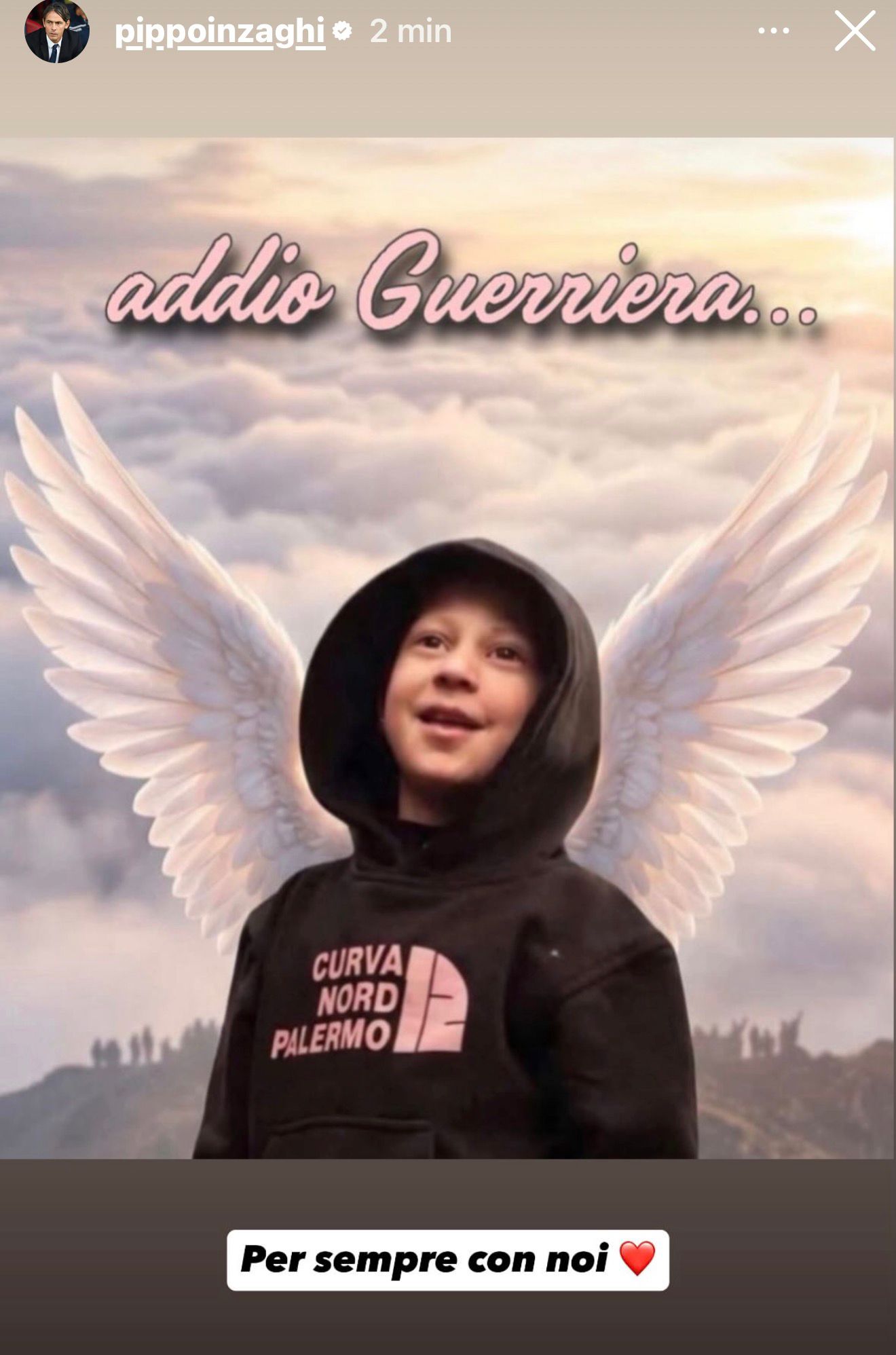 Inzaghi also remembers Alessia: «Forever with us»