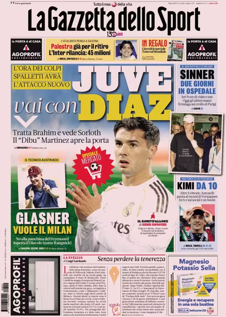 The front pages of the sports newspapers: Juve is looking for...