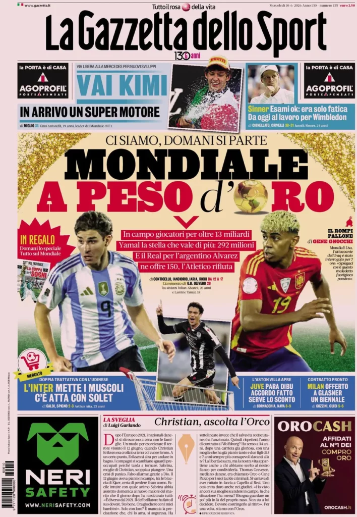 The front pages of the sports newspapers: turning point in the Milan...