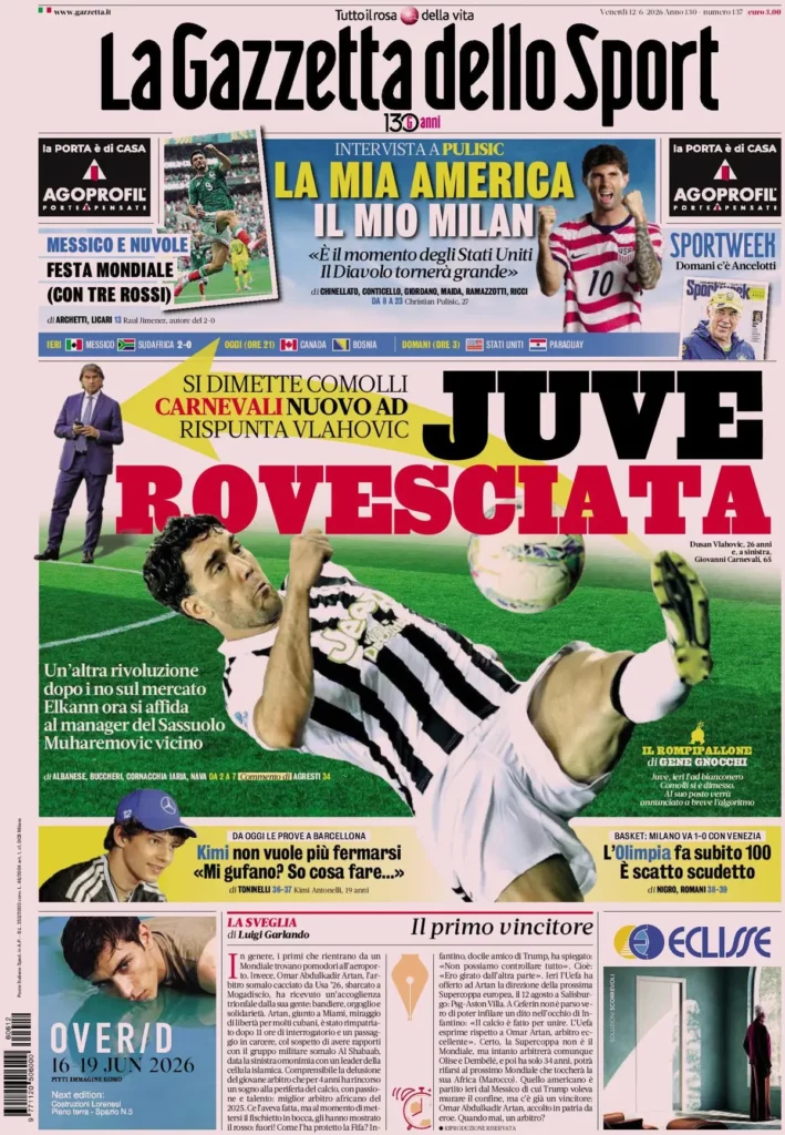 The front pages of sports newspapers: Juve seeks stability after the...
