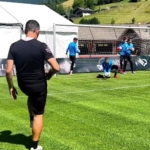 Palermo training camp, first training session: strength tests in the...