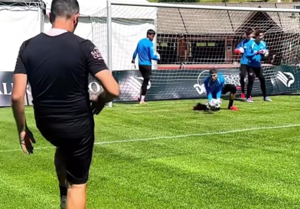Palermo training camp, first training session: strength tests in the...