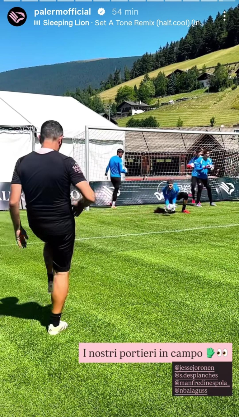 Palermo training camp, first training session: strength tests in the...