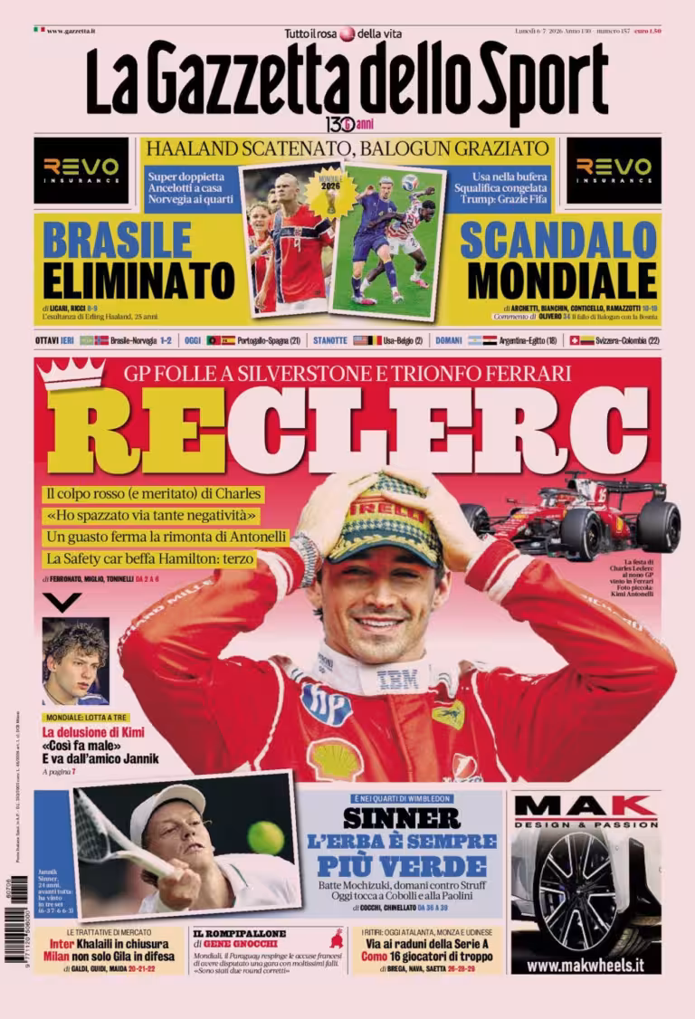 The front pages of sports newspapers: Balogun pardoned in the case...