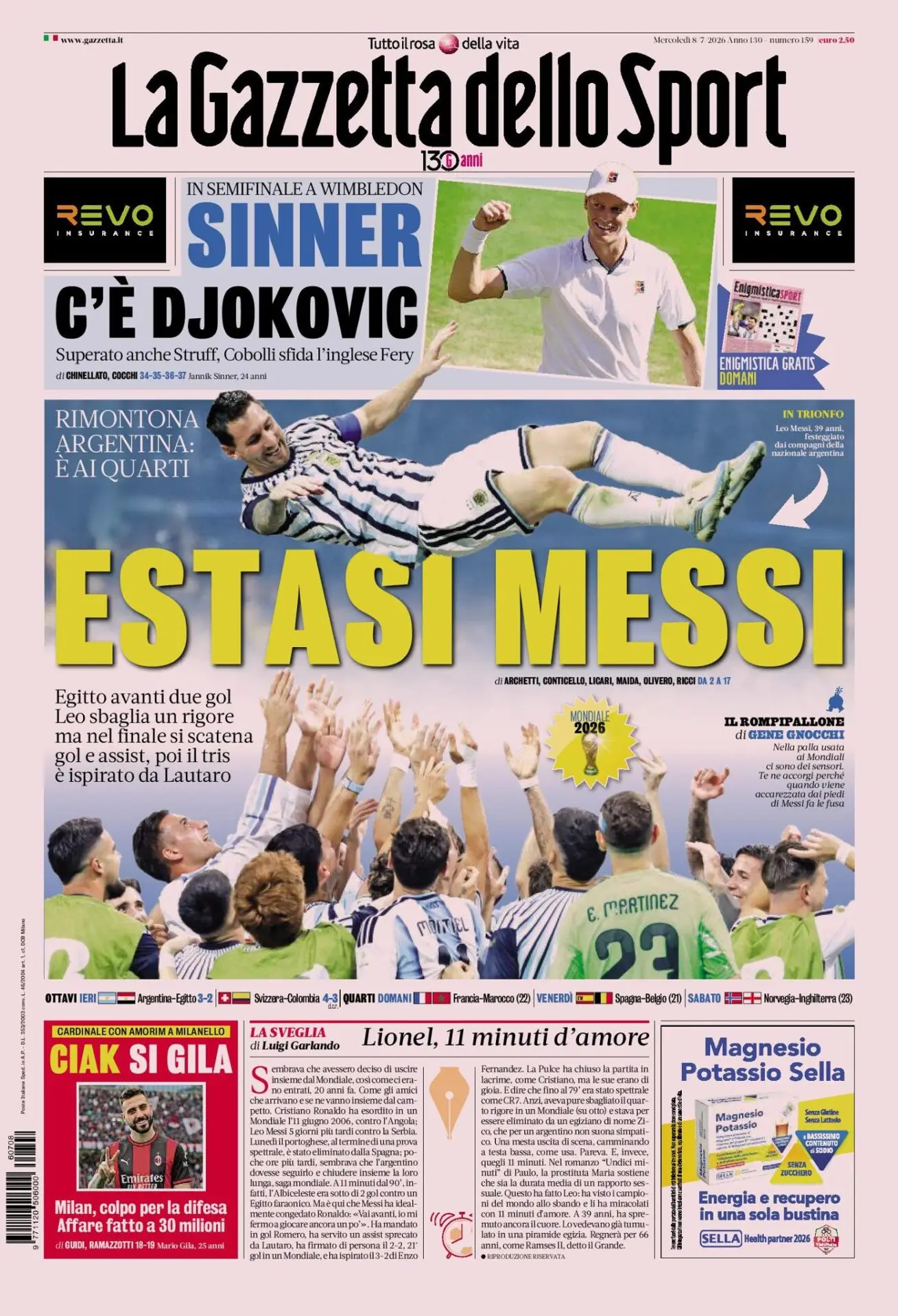 The front pages of sports newspapers: football celebrates the...