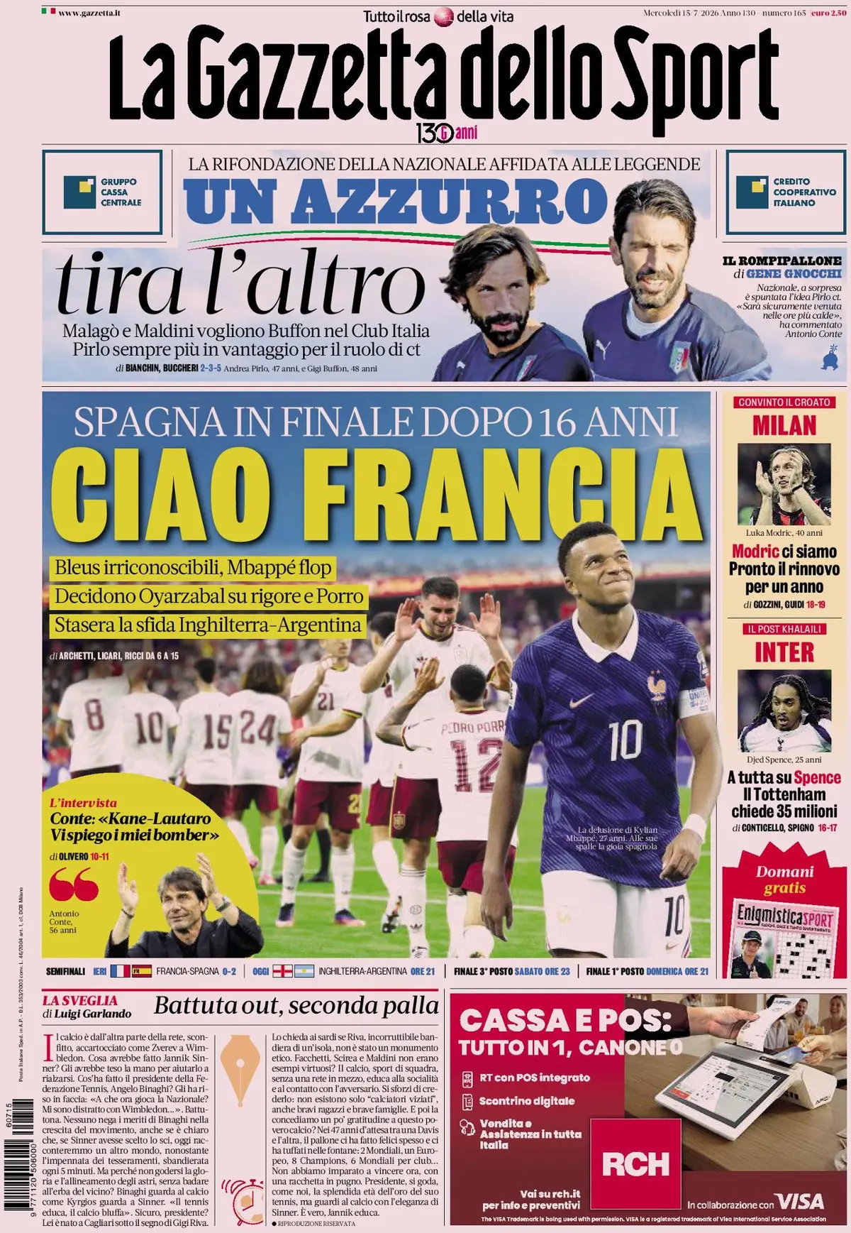 The front pages of the sports newspapers: Oyarzabal and Porro give...
