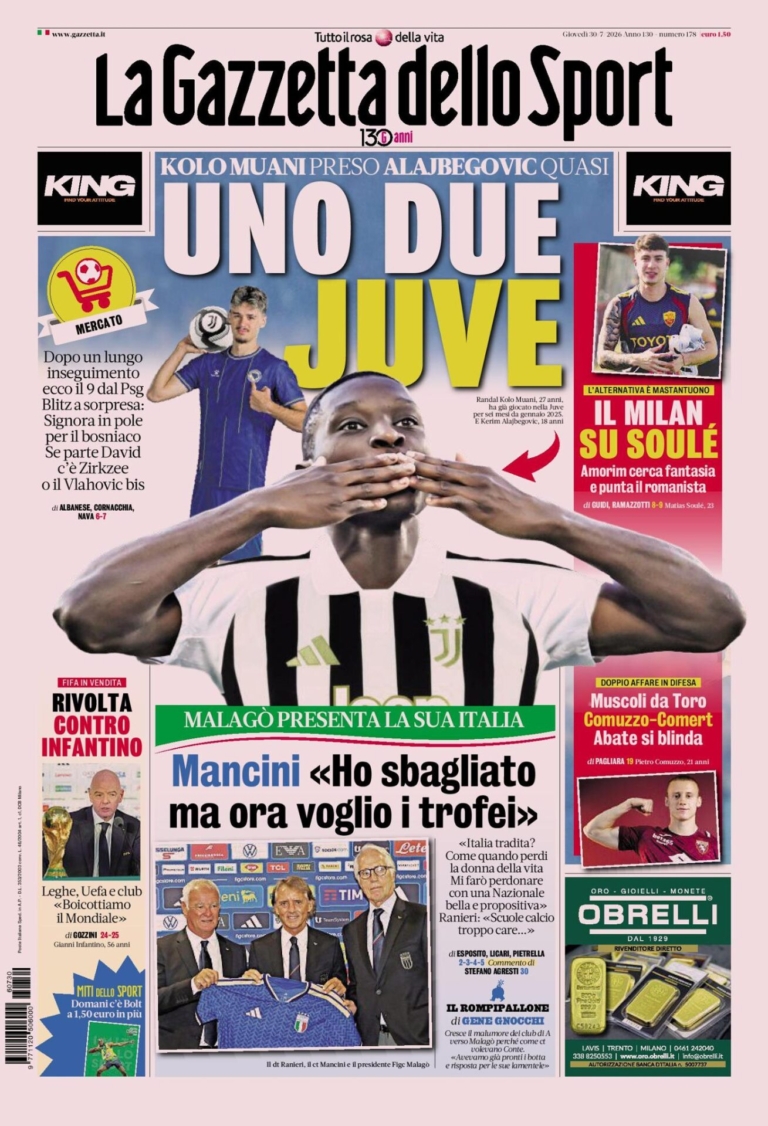 The front pages of the sports newspapers: Torino is once again a...