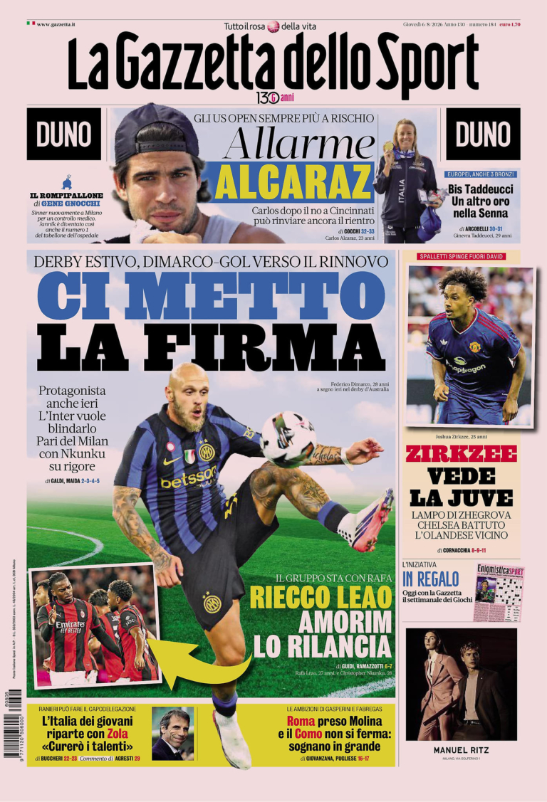 The front pages of sports newspapers: Rome and Naples are preparing...