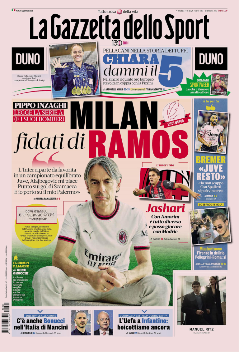 The front pages of the sports newspapers: Inter favorites in a Serie...