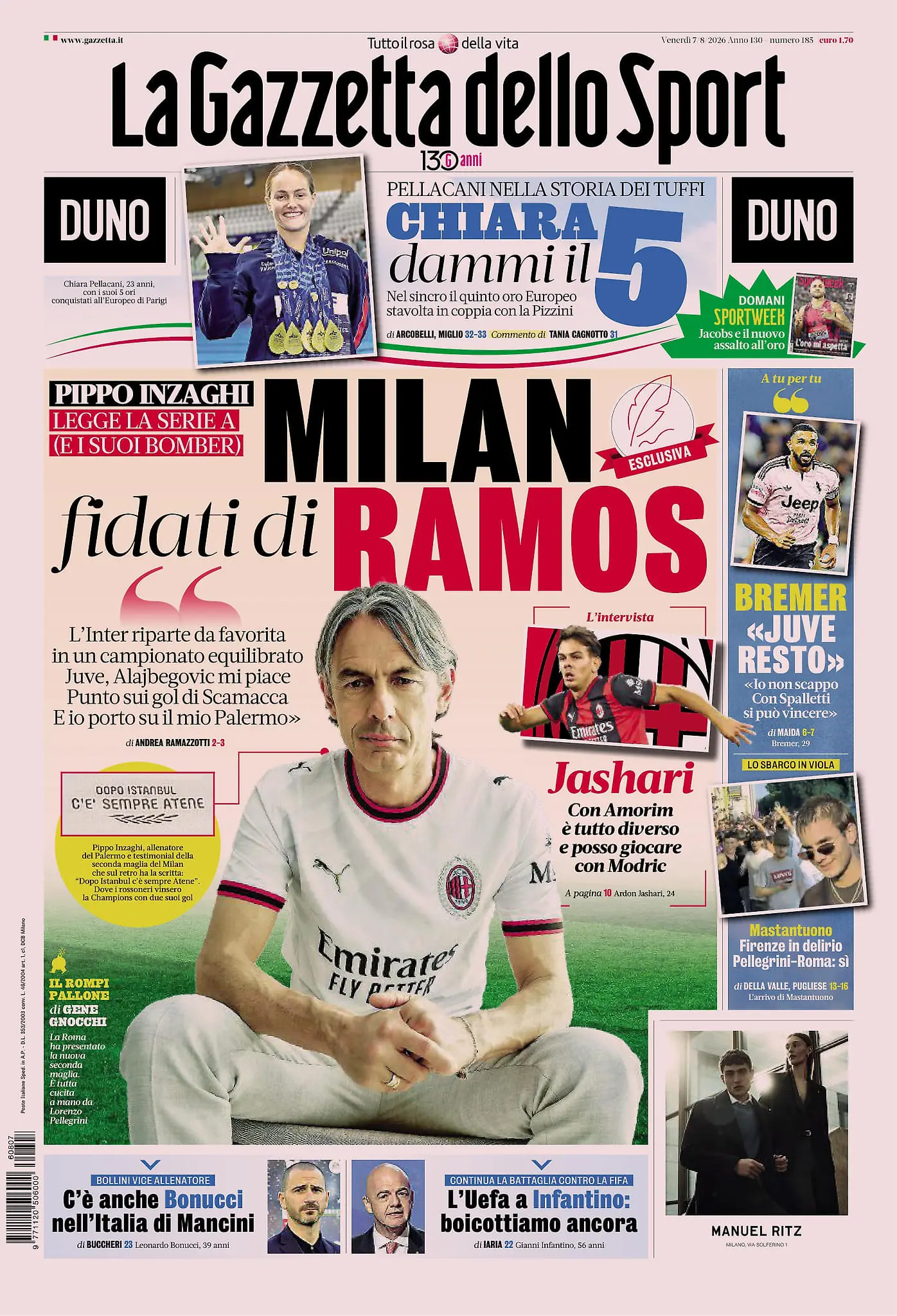 The front pages of the sports newspapers: Inter favorites in a Serie...