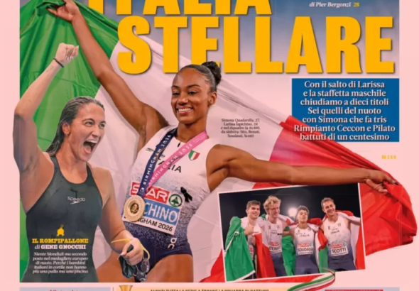 The front pages of the sports newspapers: Inter at work between...