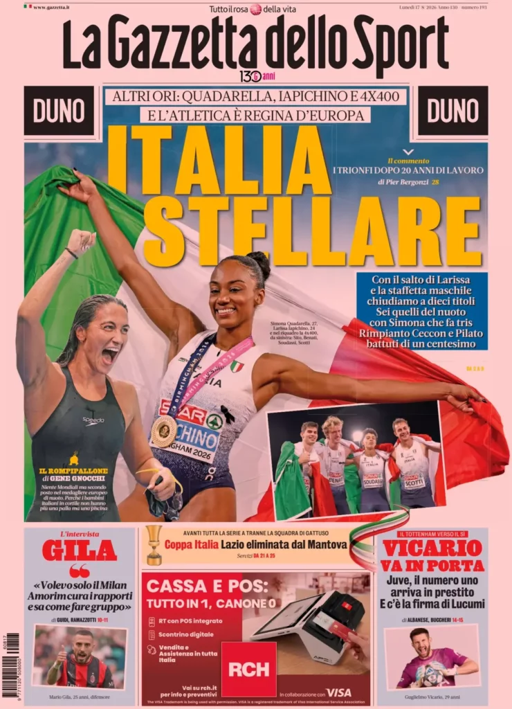 The front pages of the sports newspapers: Inter at work between...