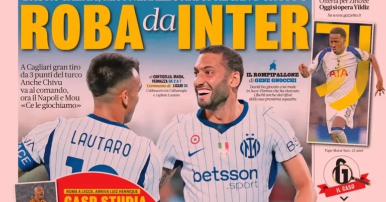 front pages of the sports newspapers: Como surprises