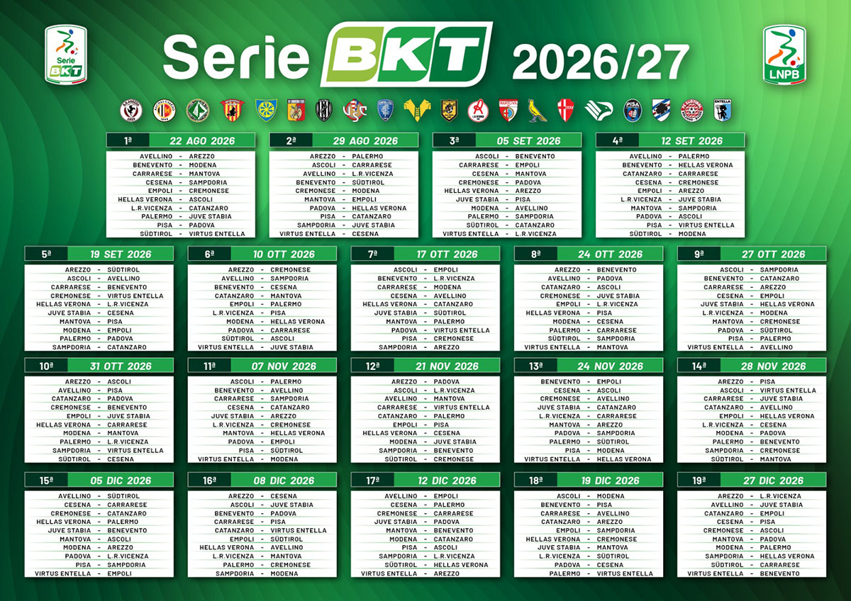 Serie BKT Calendar 2026/27